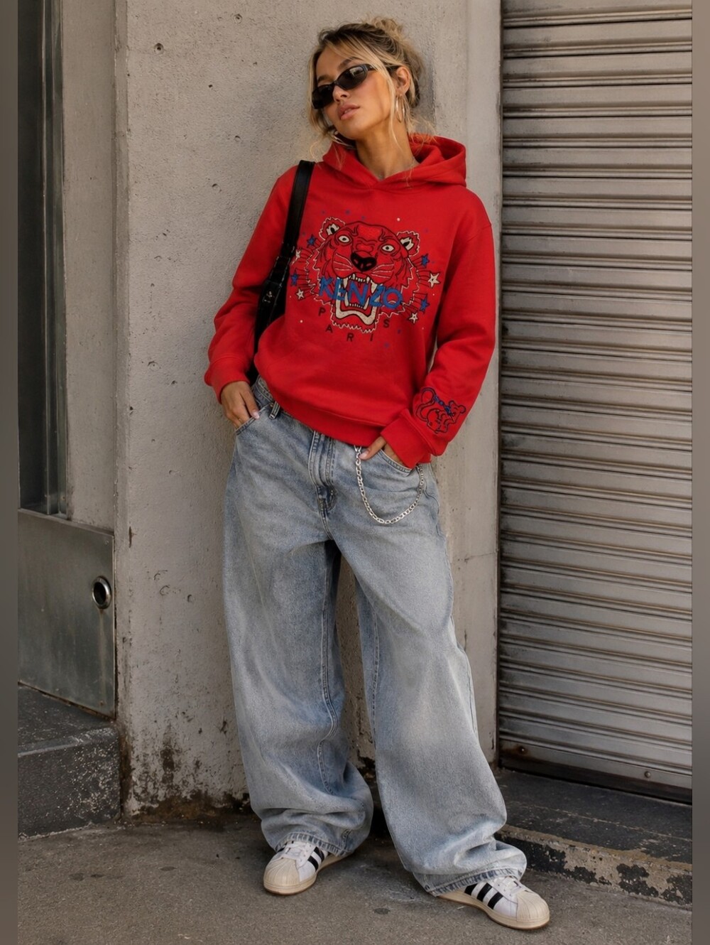 KENZO Paris Red Embroidered Tiger Sweatshirt Hoodie Kids Exclusive Edition XS